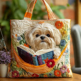 Shih Tzu, Books and Flowers Artisan Bag – Gift Idea