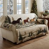 Quilted Sofa Cover Horses of the Alps