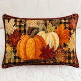 Quilted cushion cover with amber maple leaves NCU0NT8866