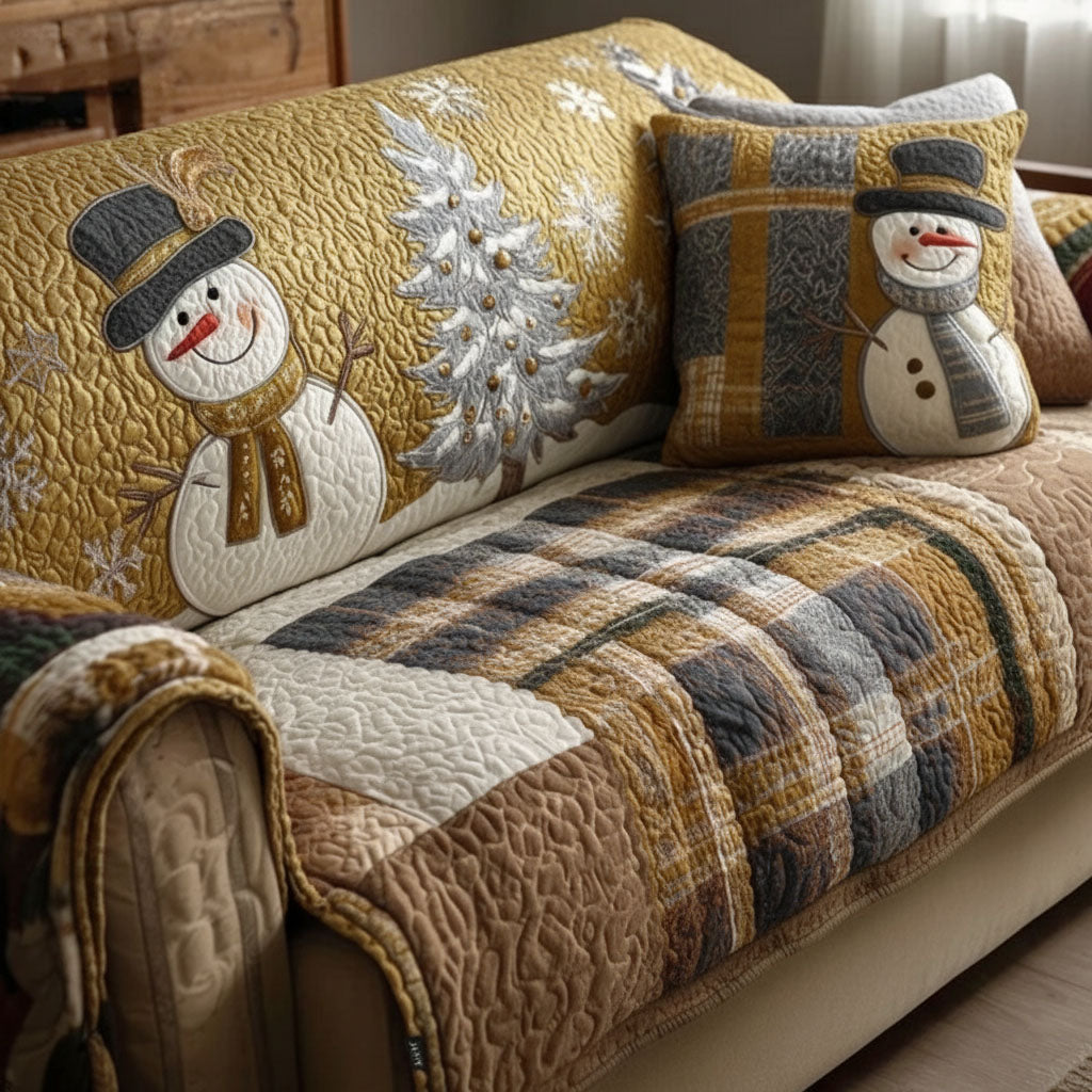 Quilted sofa cover with Christmas pattern NCU0VT340
