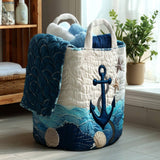 Quilted Laundry Basket — Anchors at Sea