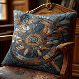 Quilted cushion cover with antique-style feathers NCU0PT8326