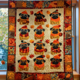 Quilted Blanket Pugs Autumn Vibe NCU0VL078