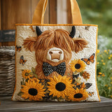 Handcrafted Cow and Sunflower Bag – Gift Idea