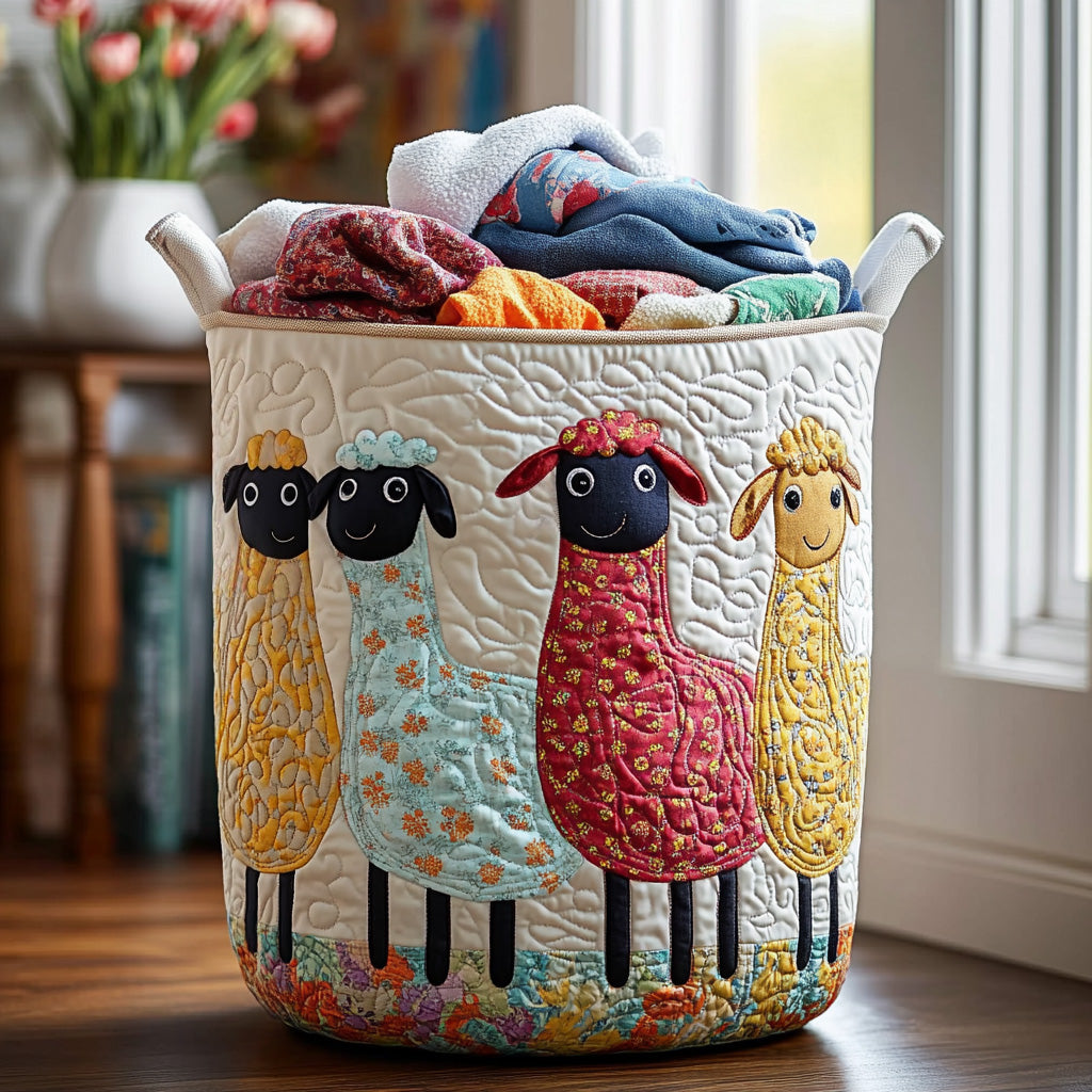 Quilted Laundry Basket in the Shape of a Sheep NCU0QN029