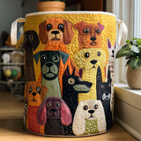 Quilted laundry basket with dog pattern NCU0PTT1429