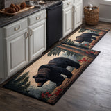 Non-slip kitchen rug with bear and natural landscape NCU0DK11676