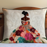 Quilted cushion cover with floral grace NCU0NT8150