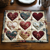 Quilted Placemat with Flower Hearts NCU0DV2941