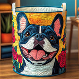 Quilted Laundry Basket — Floral French Bulldog