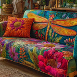 Quilted Sofa Cover Dragonfly