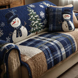 Festive Blue Quilted Sofa Cover NCU0PT10338