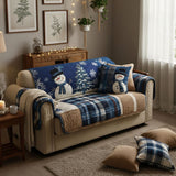 Festive Blue Quilted Sofa Cover NCU0PT10338