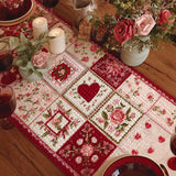 Quilted Tablecloth - Hearts and Roses