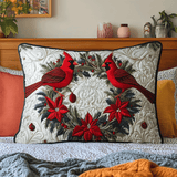 Quilted cushion cover with red cardinals NCU0DV7380