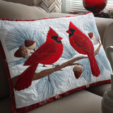 Quilted cushion cover with cardinal nest NCU0NT10436