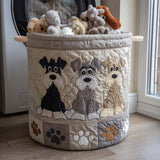 Quilted laundry basket with Schnauzer NCU0NNT1686