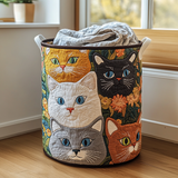 Quilted Laundry Basket — Cats in the Meadow