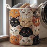 Quilted Laundry Basket — Cats Among the Flowers