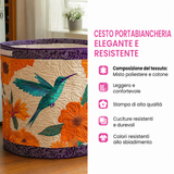 Quilted laundry basket with dog pattern NCU0PTT1429