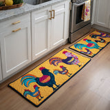 Non-slip kitchen rug with chickens and flowers NCU0DK11799