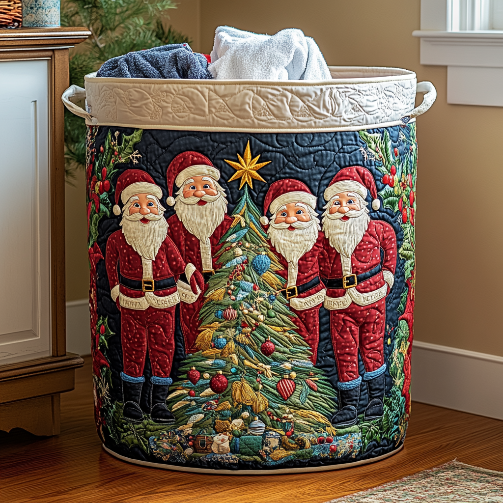 Quilted laundry basket with Santa Claus NCU0QN058