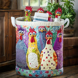 Quilted Laundry Basket — Elegant Chickens