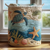 Quilted Laundry Basket — Coastal Harmony