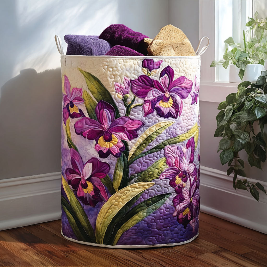 Quilted Laundry Basket — Flowers