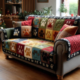 Quilted Sofa Cover with Paw Print NCU0TV871