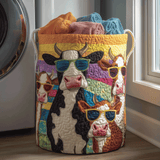 Quilted Laundry Basket — Cute Cow