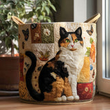 Quilted laundry basket with cats NCU0PTT1986