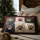 Quilted Cushion Cover with Cosy Paws