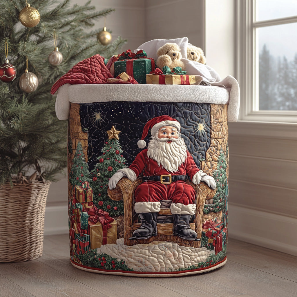 Quilted laundry basket with Christmas motif NCU0QN028