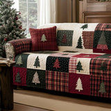 Quilted Sofa Cover Friends of the Snow in the Woods