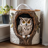 Quilted Laundry Basket — Owl
