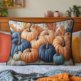 Quilted Cushion Cover with Decorative Pumpkins NCU0DK9435