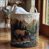 Quilted Laundry Basket — Deep Forest