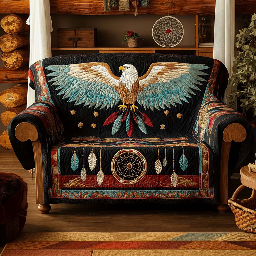 Quilted sofa cover with decorative pattern NCU0VT284