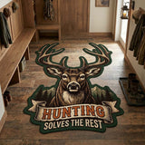 Custom Area Rug Antler Shape Emerald NCU0HH1989