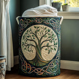 Quilted laundry basket with natural landscape NCU0PVL619