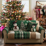 Quilted sofa cover with festive nights and evergreens NCU0PT10360