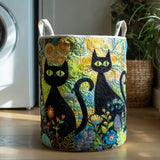 Quilted Laundry Basket — Cat Party