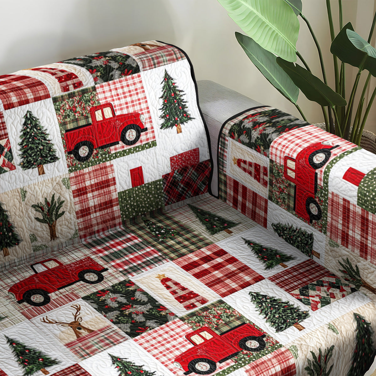 Quilted Sofa Cover Sparkling Festive Nights