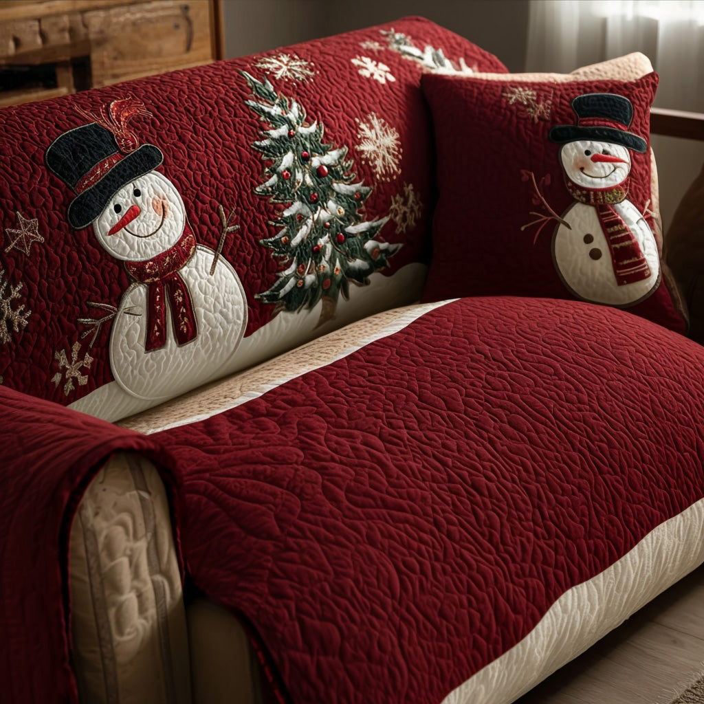Quilted sofa cover with Christmas pattern NCU0VT340