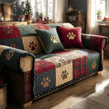 Quilted sofa cover with Christmas pattern NCU0TV872