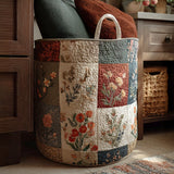 Quilted Laundry Basket — Flowers