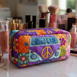 Quilted beauty case with 1970s floral design NCU0XD877