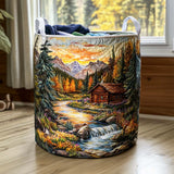 Quilted laundry basket with bees and flowers NCU0NNT1599