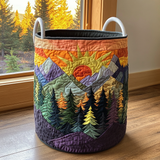 Quilted Laundry Basket — Forest